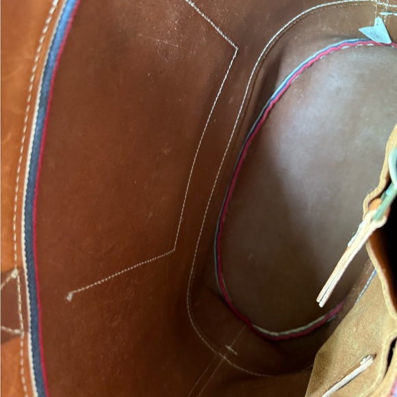 madewell rivet & thread bucket tote bag in cognac - Picture 14 of 14